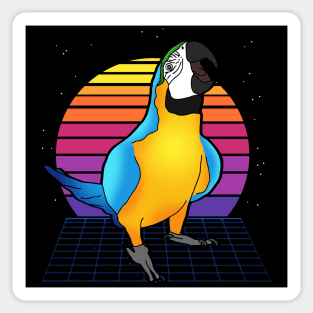 Aesthetic Vaporwave Screaming Blue Yellow Ara Macaw Sticker